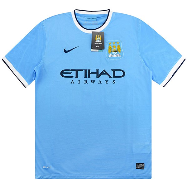 Thailandia Maglia Manchester City Prima Retro 2013 2014 Blu